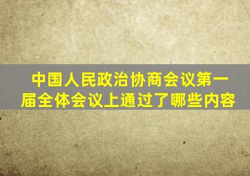 中国人民政治协商会议第一届全体会议上通过了哪些内容