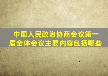 中国人民政治协商会议第一届全体会议主要内容包括哪些