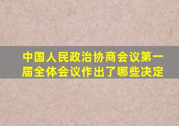 中国人民政治协商会议第一届全体会议作出了哪些决定