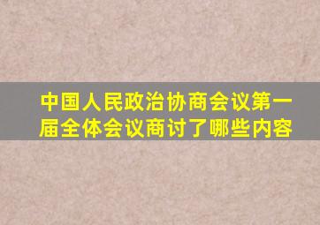 中国人民政治协商会议第一届全体会议商讨了哪些内容