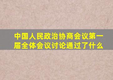 中国人民政治协商会议第一届全体会议讨论通过了什么