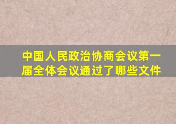 中国人民政治协商会议第一届全体会议通过了哪些文件