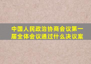 中国人民政治协商会议第一届全体会议通过什么决议案