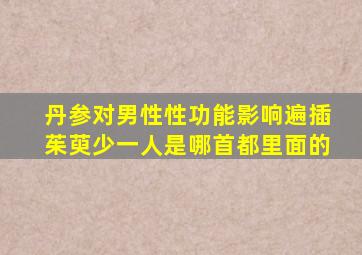 丹参对男性性功能影响遍插茱萸少一人是哪首都里面的