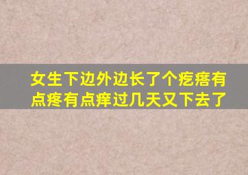 女生下边外边长了个疙瘩有点疼有点痒过几天又下去了
