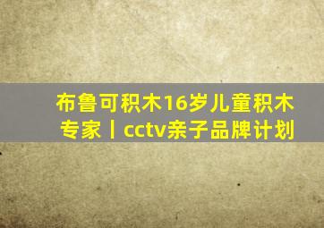 布鲁可积木16岁儿童积木专家丨cctv亲子品牌计划
