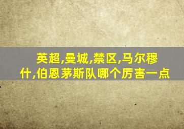 英超,曼城,禁区,马尔穆什,伯恩茅斯队哪个厉害一点