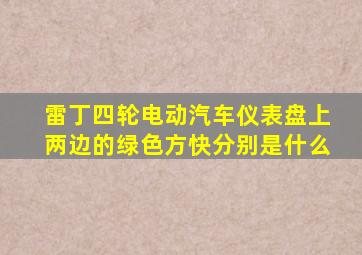 雷丁四轮电动汽车仪表盘上两边的绿色方快分别是什么