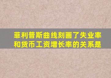 菲利普斯曲线刻画了失业率和货币工资增长率的关系是